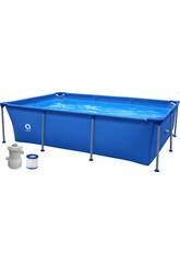 Piscine Hors Sol en acier Super Rectangulaire 258x179x66 cm. Avec Système de Filtrage 1136 L. Jilong 17805EU