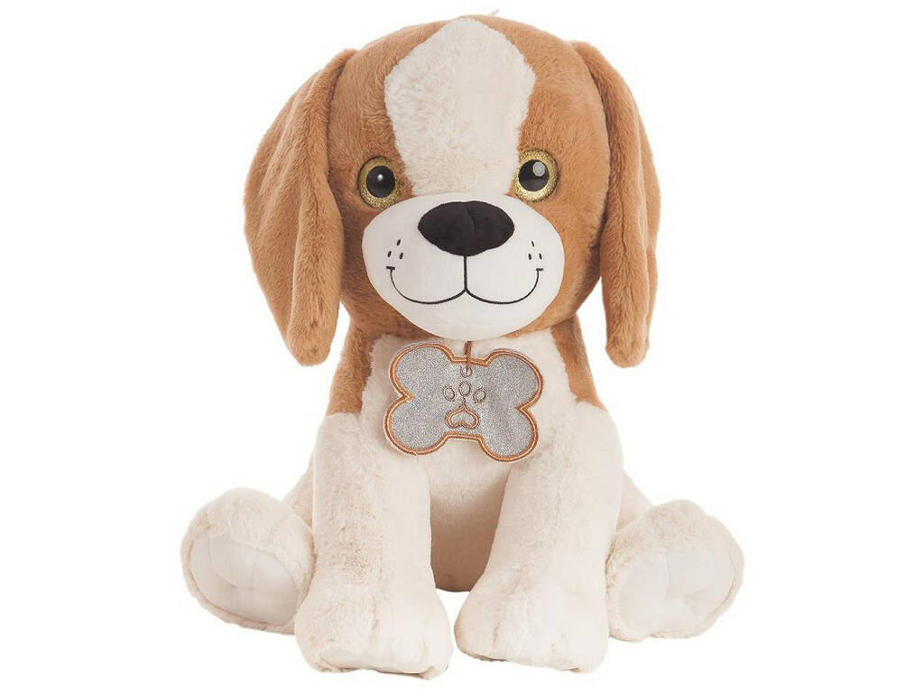 Peluche cane Toby con osso 3. 50 cm. Llopis 20335