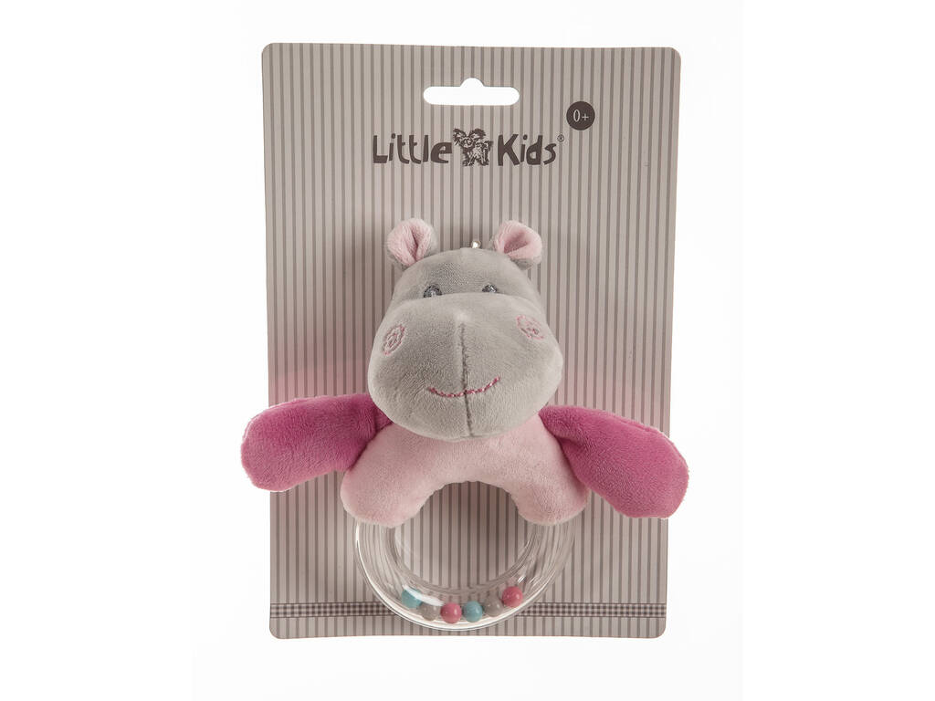 Hochet Hippo Boules en plastique rose 14 cm. Creaciones Llopis 25570