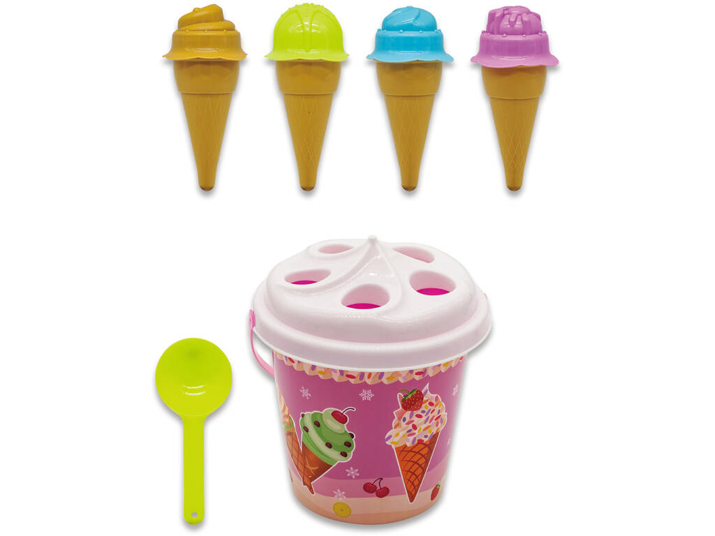 Secchio da spiaggia Ice 26 cm. 6 Pezzi Aremar 6670