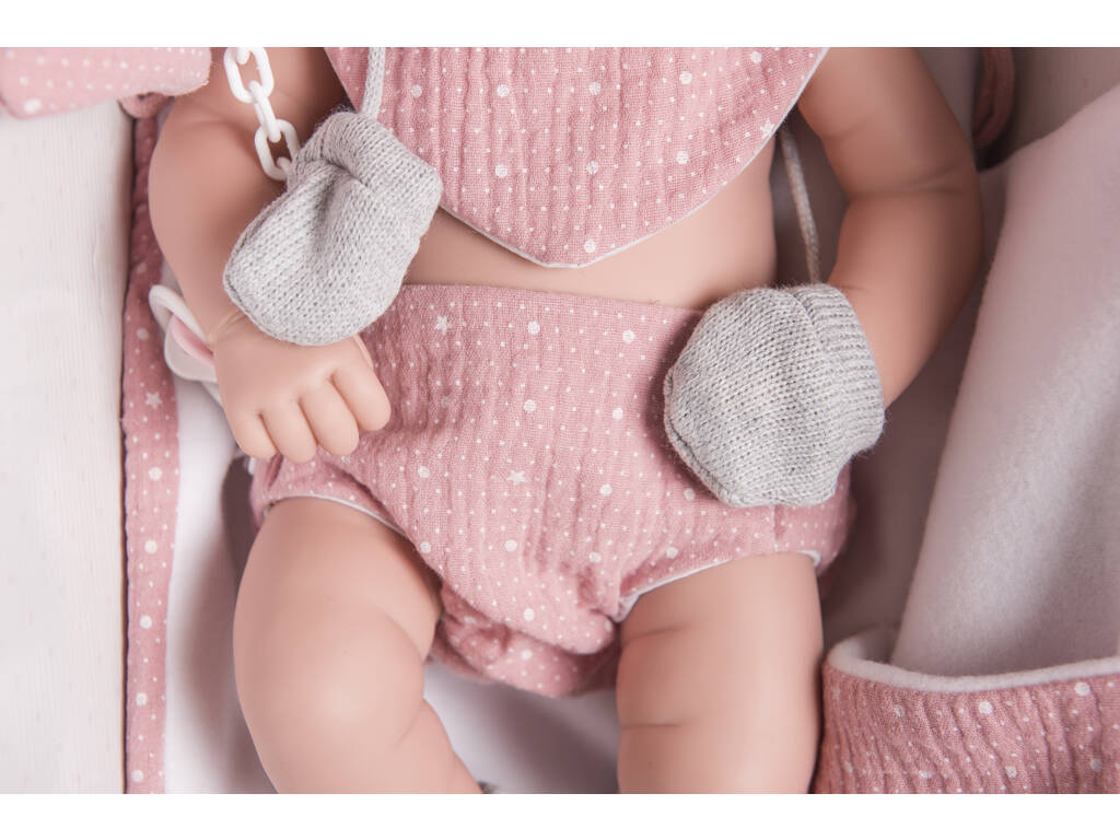 Bambola Elegance 42 cm. Salma Rosa con Fasciatoio e Muffole Arias 65288