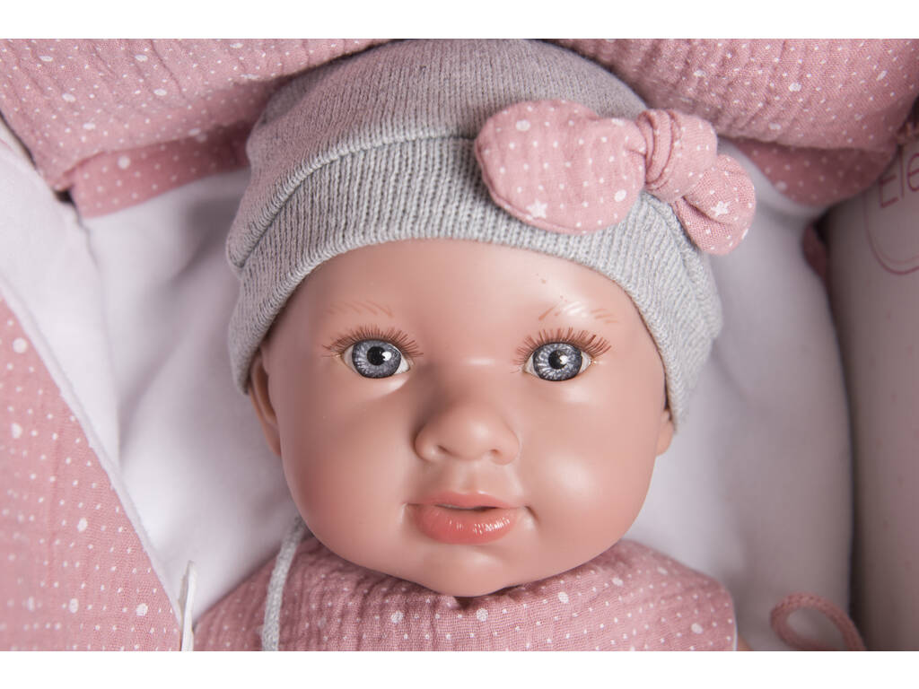 Bambola Elegance 42 cm. Salma Rosa con Fasciatoio e Muffole Arias 65288