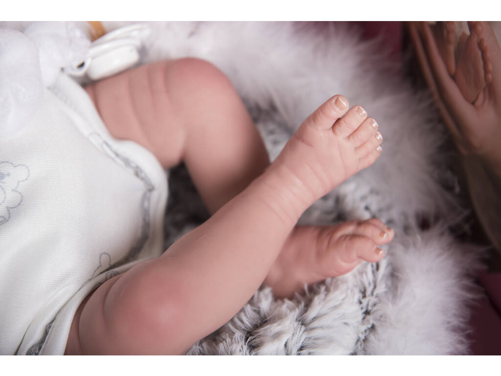 Bambola Reborn Noel 40 cm. Con Culla e Peluche Arias 98048