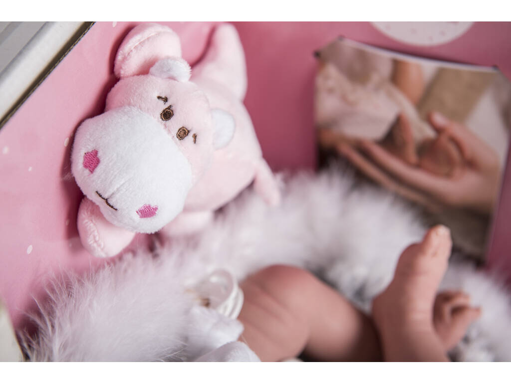 Bambola Reborn Noel 40 cm. Con Culla e Peluche Arias 98048