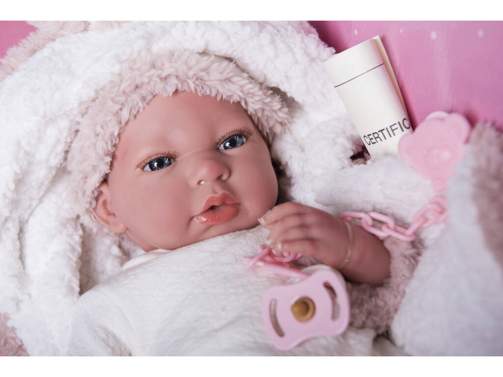 Boneca Reborn Anna 40 cm. Com Manta e Peluche Arias 98053