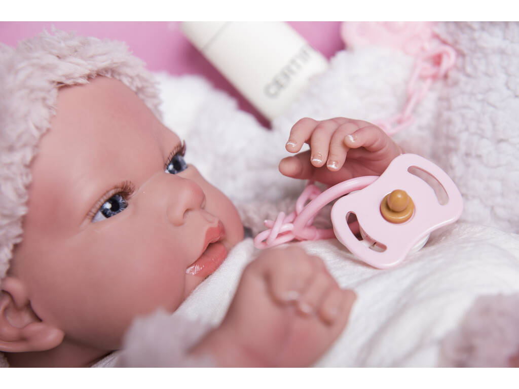 Boneca Reborn Anna 40 cm. Com Manta e Peluche Arias 98053