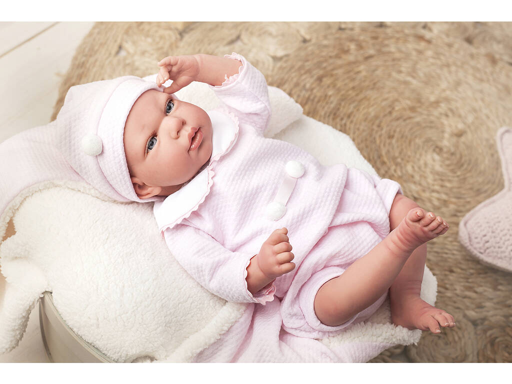 Raquel Reborn Doll 40 cm. Avec couverture et peluche Arias 98056