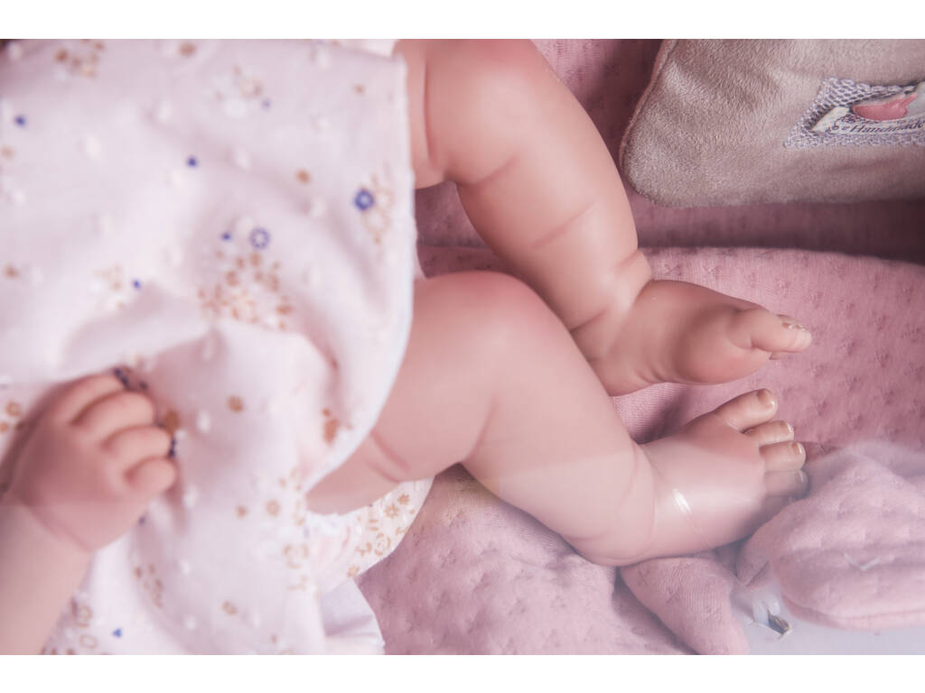 ARIAS Bambola Reborn Viviane 45 Cm, Bambina Realistica In Vinile E Corpo Morbido, Con Coperta E Accessori, +3 Anni