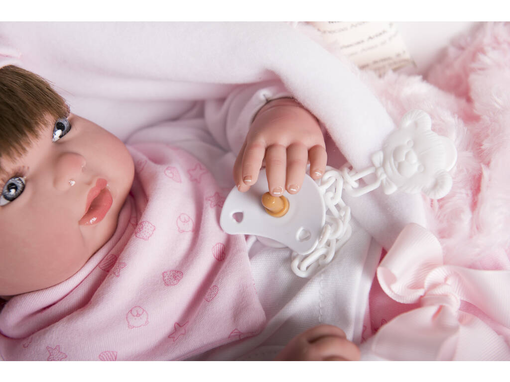 Bambola Reborn Aina 45 cm. Con Coperta e Peluche Arias 98085