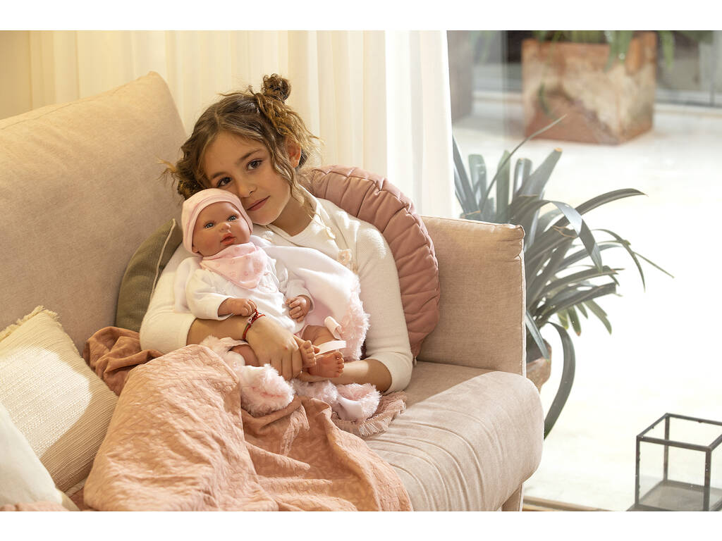 Bambola Reborn Aina 45 cm. Con Coperta e Peluche Arias 98085