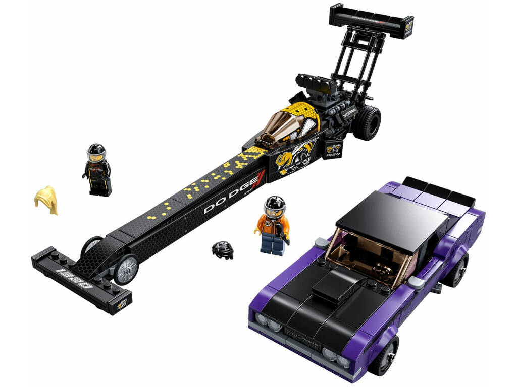 Lego Speed Champions Dragster Mopar Dodge//SRT Top Fuel et Dodge Challenger T/A 1970 76904
