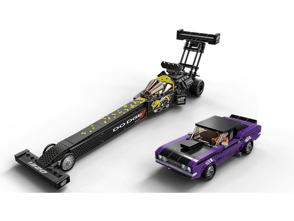 Lego Speed Champions Dragster Mopar Dodge//SRT Top Fuel et Dodge Challenger T/A 1970 76904