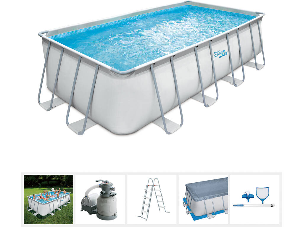 Piscine Hors-Sol Elite Frame Summer Waves de 548x274x132 cm. Polygroup P418095210E