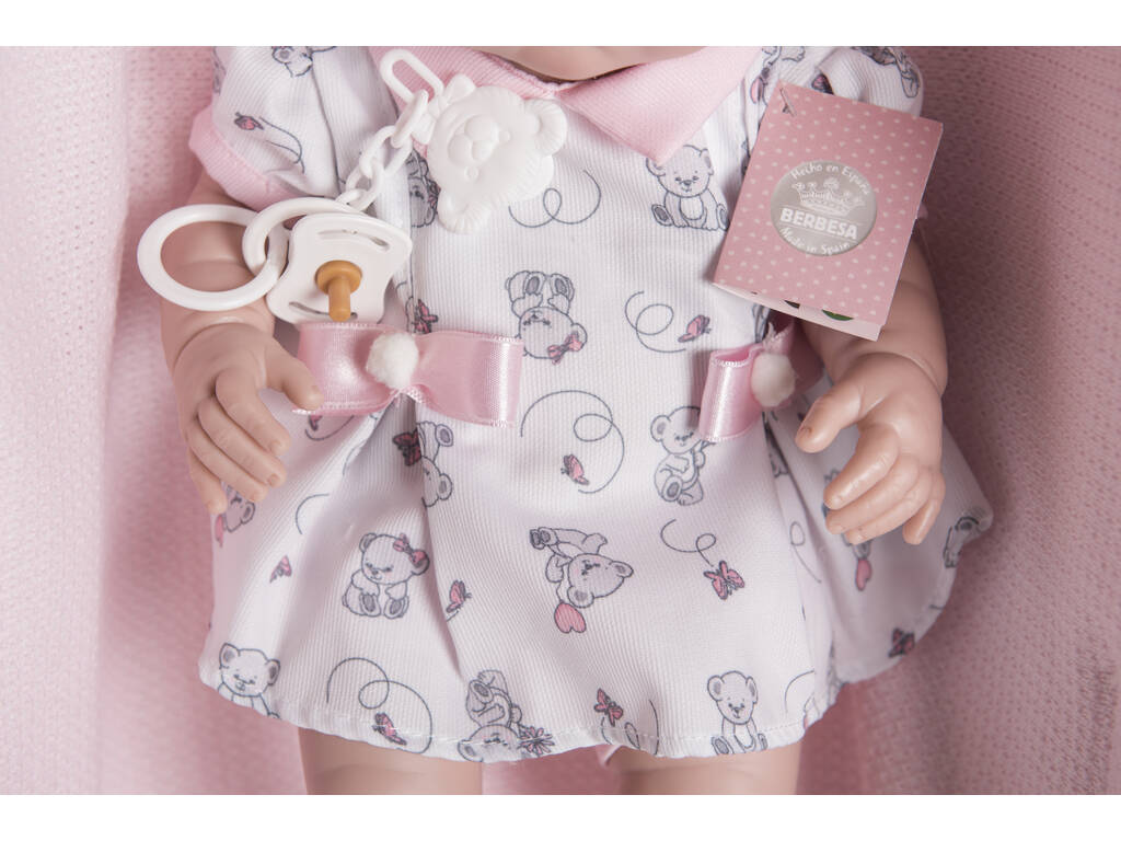 Poupée nouveau-né 42 cm. Robe rose avec couverture Berbesa 5120