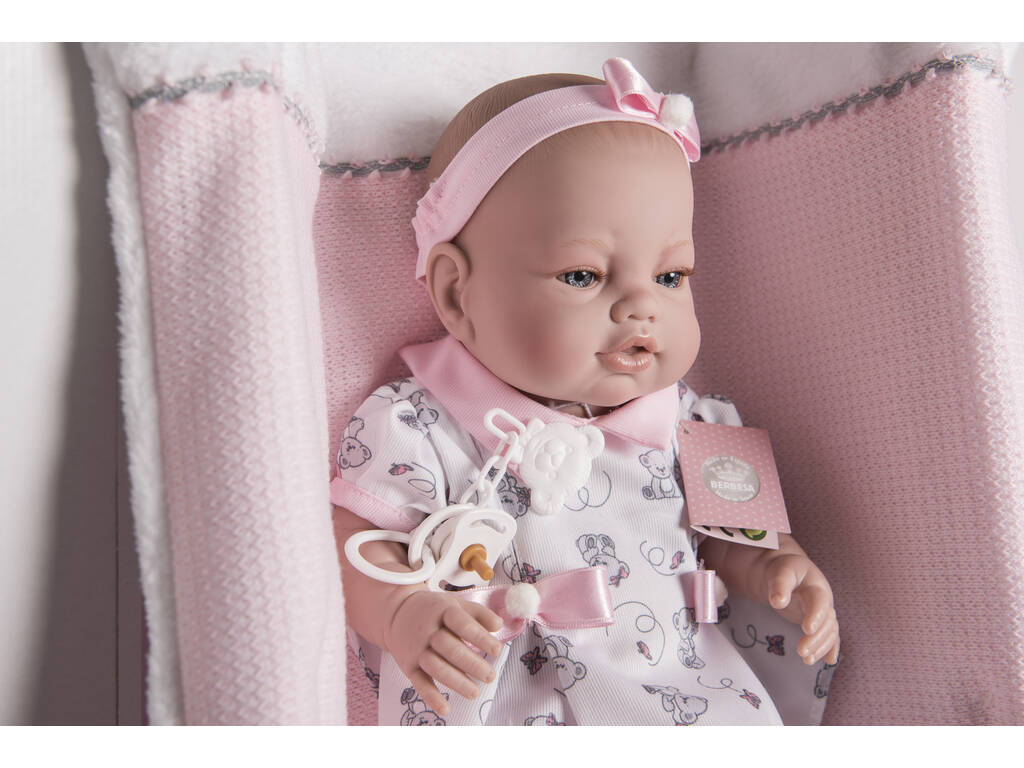 Poupée nouveau-né 42 cm. Robe rose avec couverture Berbesa 5120