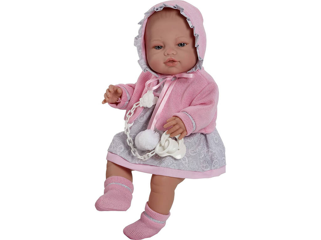 Poupée nouveau-né 42 cm. Veste et robe en tricot Berbesa 5104