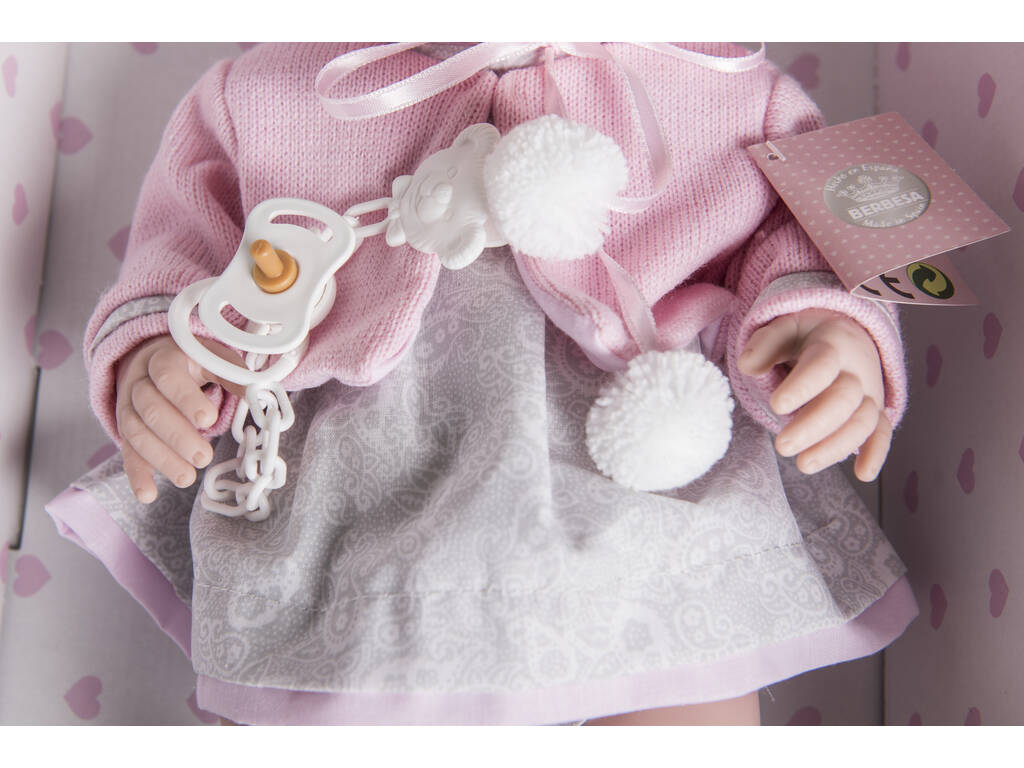 Poupée nouveau-né 42 cm. Veste et robe en tricot Berbesa 5104