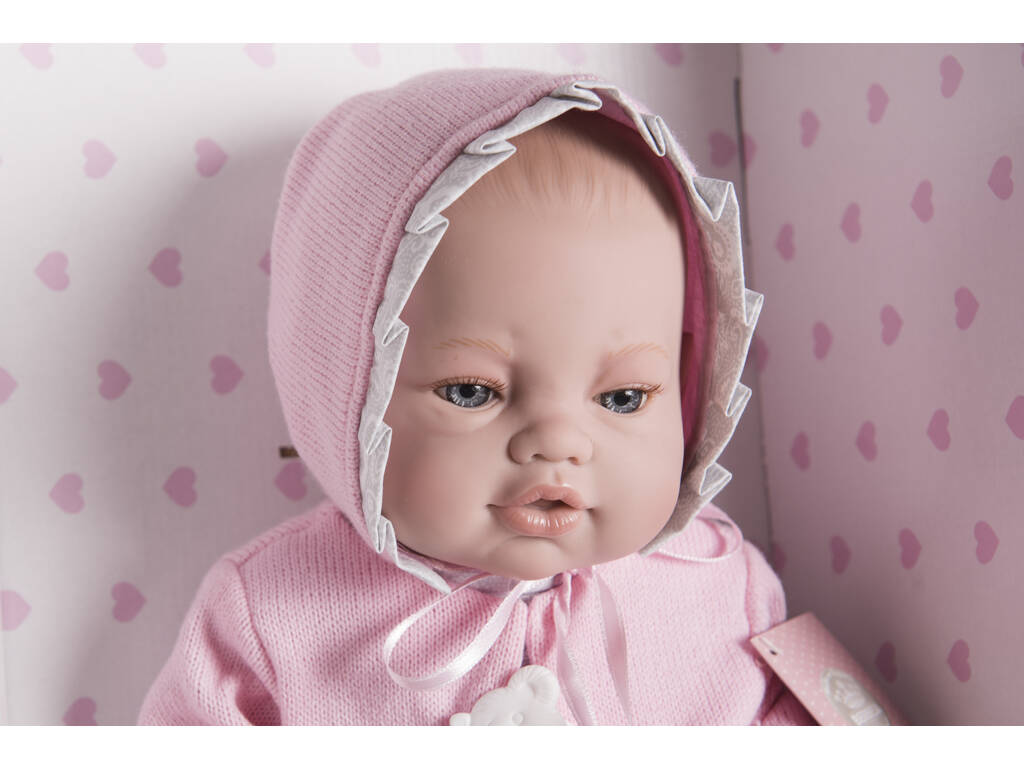 Poupée nouveau-né 42 cm. Veste et robe en tricot Berbesa 5104