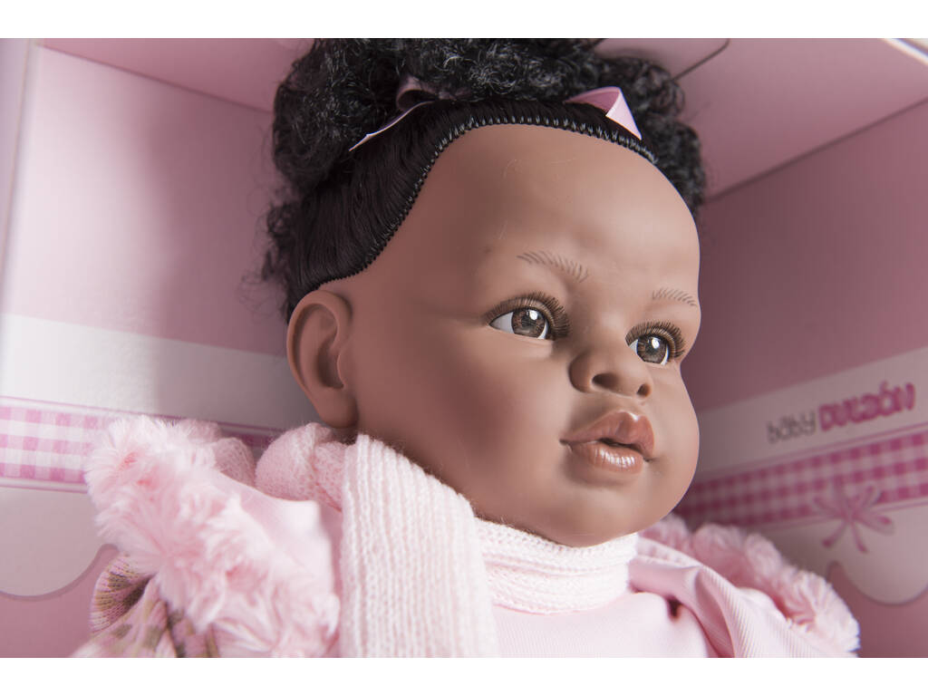 Poupée Mulata Baby Dulzona 62 cm. Llorona habillée en rose Berbesa 8048