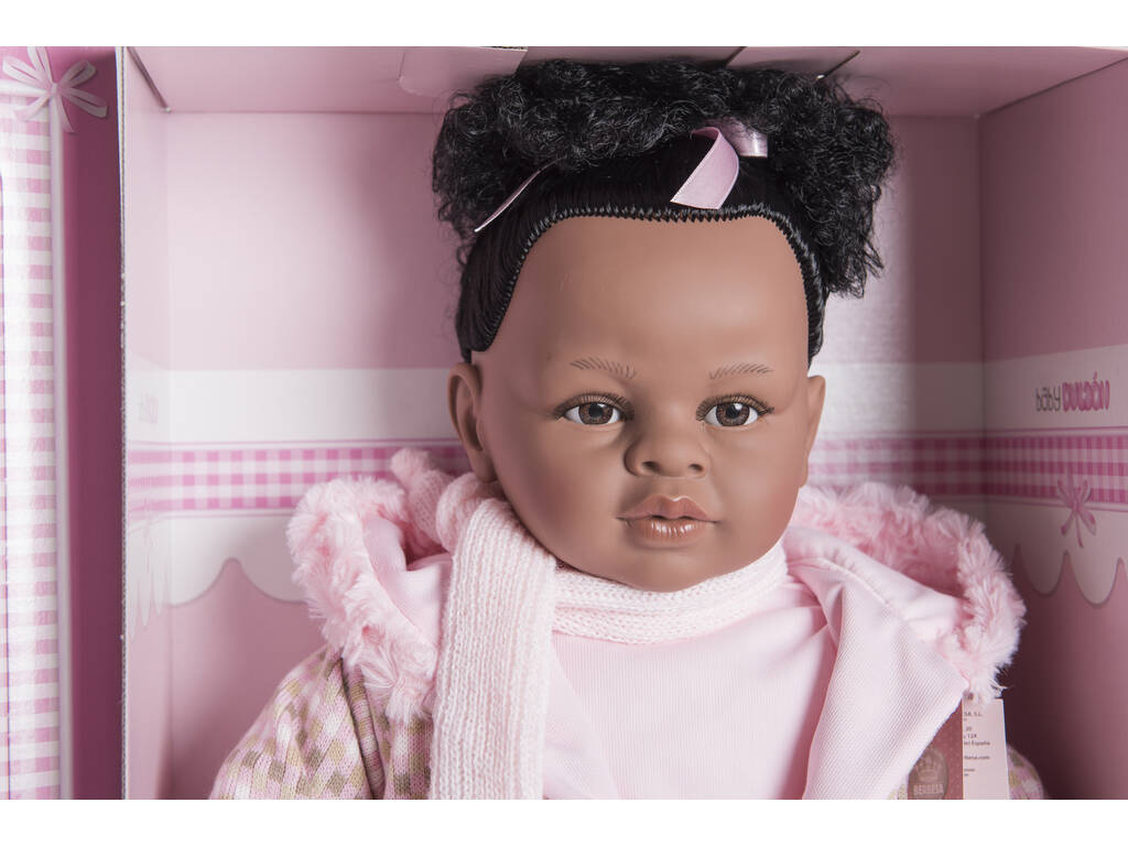 Poupée Mulata Baby Dulzona 62 cm. Llorona habillée en rose Berbesa 8048
