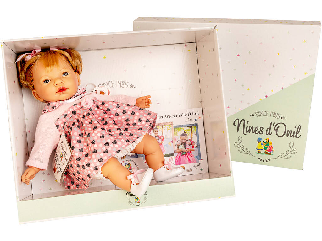 Poupée Nines blonde avec couettes 40 cm. Nines d'Onil boîte 5052