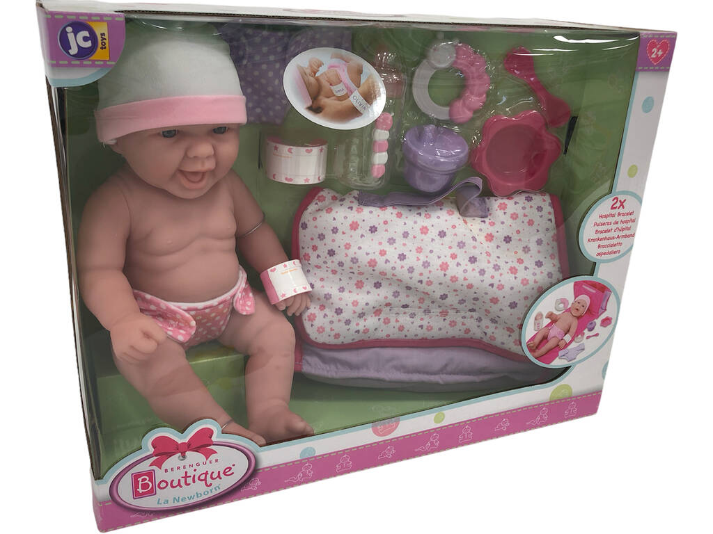 Ensemble de poupées nouveau-né 33 cm avec sac à langer JC Toys 18332