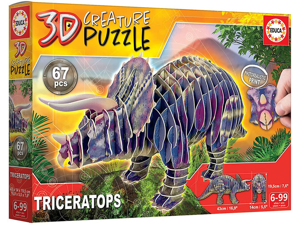 Triceratops Casse-tête créature 3D Educa 19183