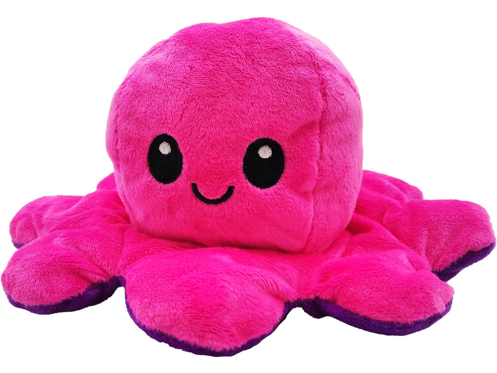 Peluche Polpo Reversibile Stato D'animo 20 cm. Lila y Fucsia