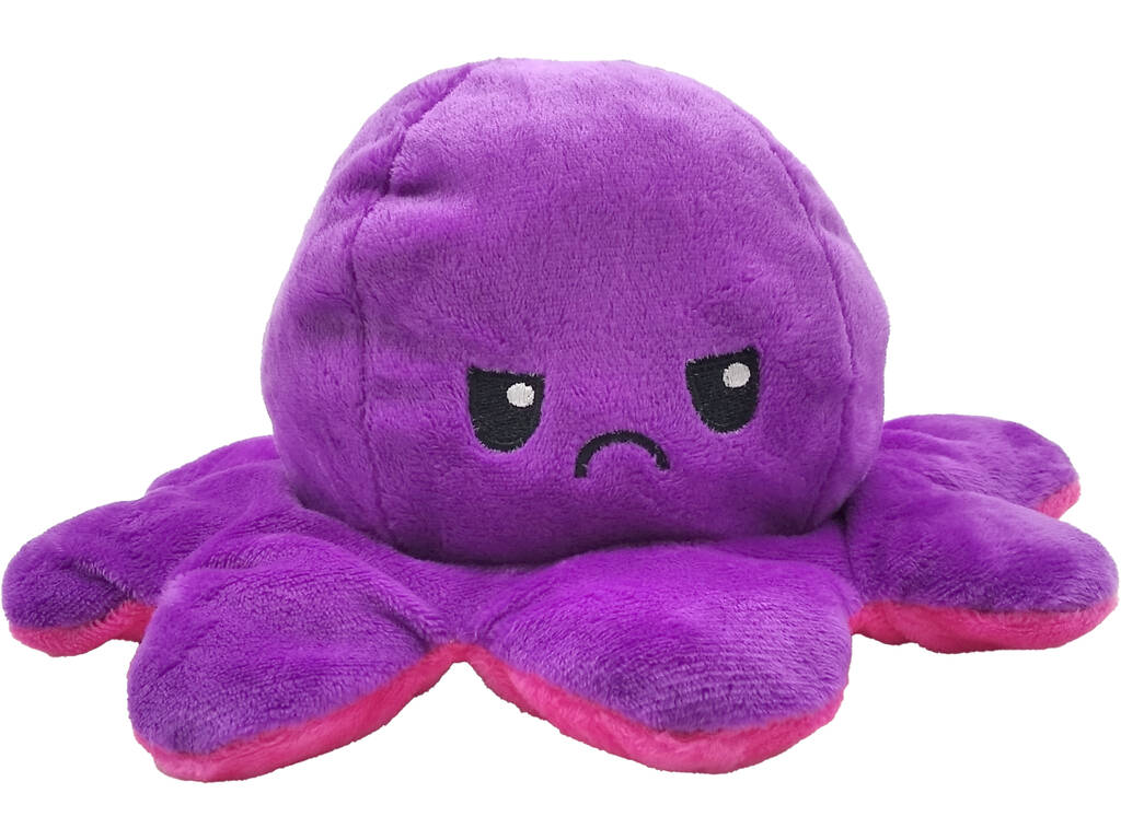 Peluche Polpo Reversibile Stato D'animo 20 cm. Lila y Fucsia