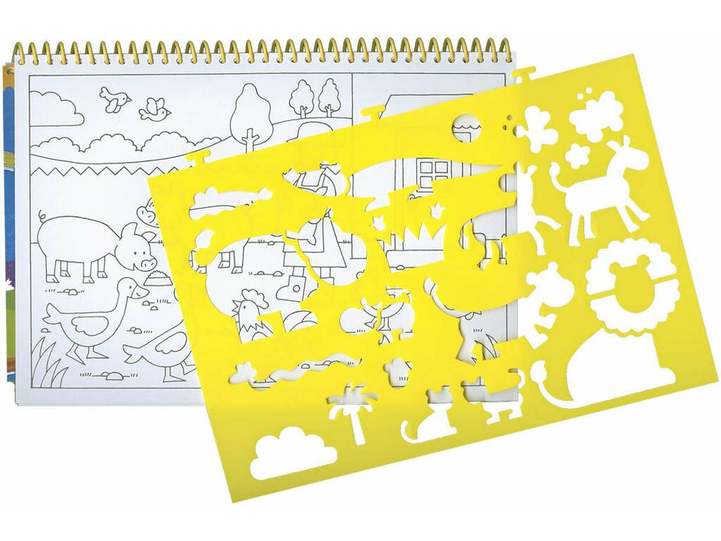 Colorier et apprendre à dessiner avec les pochoirs animaux Susaeta S3396004