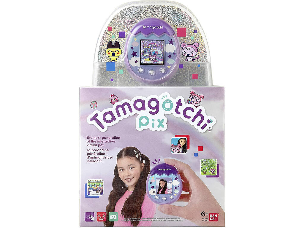 Tamagotchi Pix Morado Bandai 42902