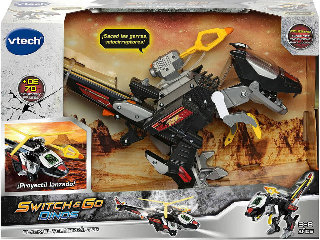Switch & Go Dinos Black Il Velociraptor Vtech 141467