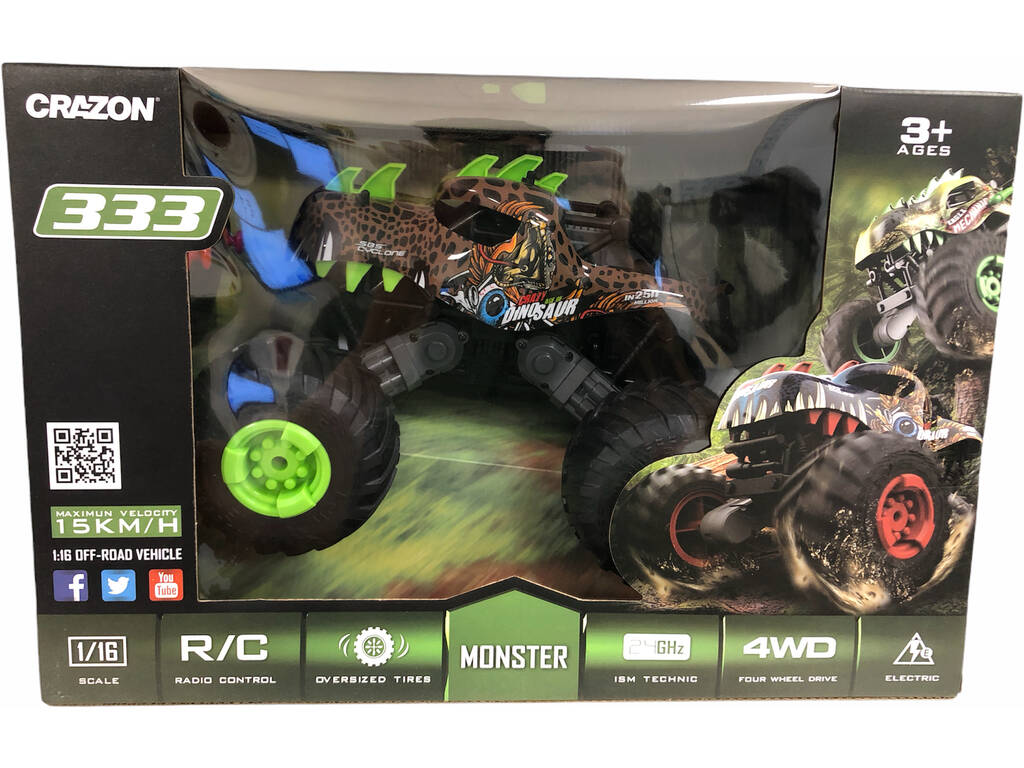 Auto radiocmandata 1:16 Crazy Age of Dinosaur Mostro Marrone