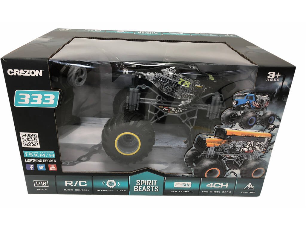 Auto Radiocomandata 1:16 Big Shark Spirit Beasts Nero