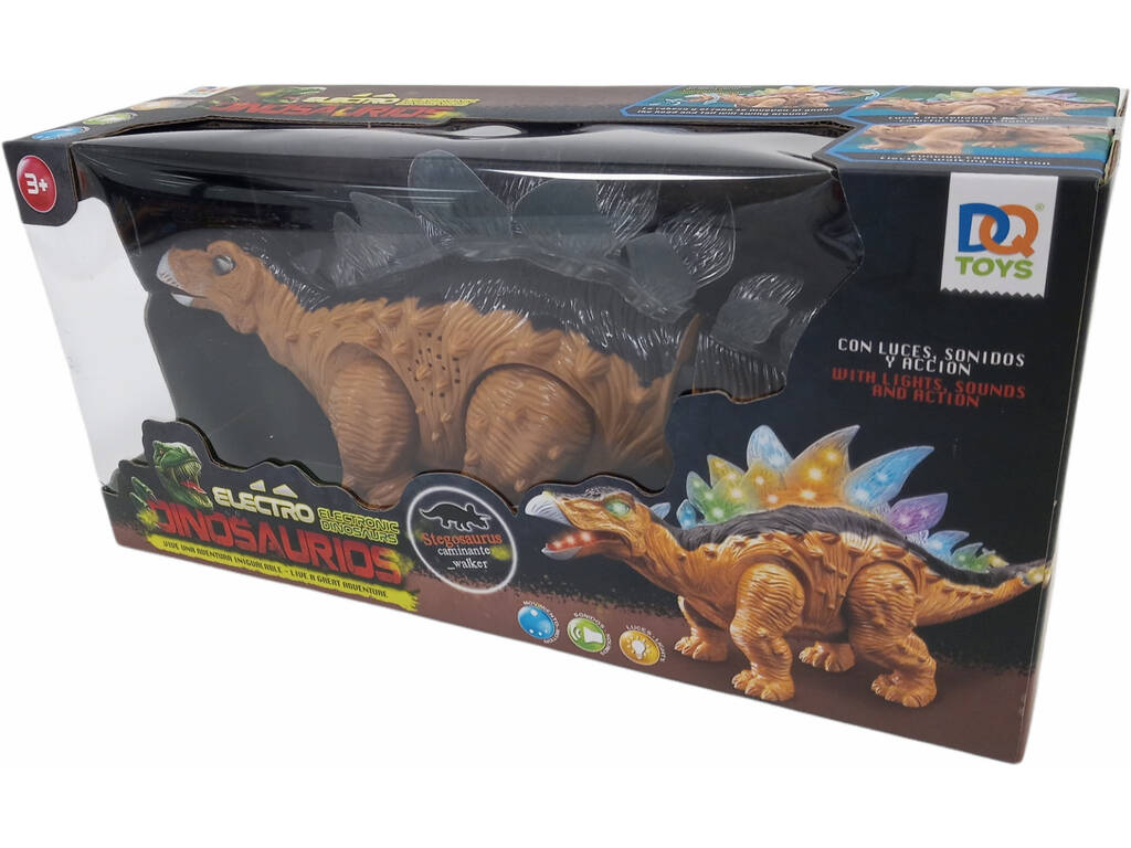 Laufender Brauner Dinosaurier mit Licht und Sound