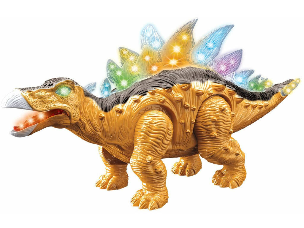 Dinosauro marrone chiaro Camminatore con luce e suoni