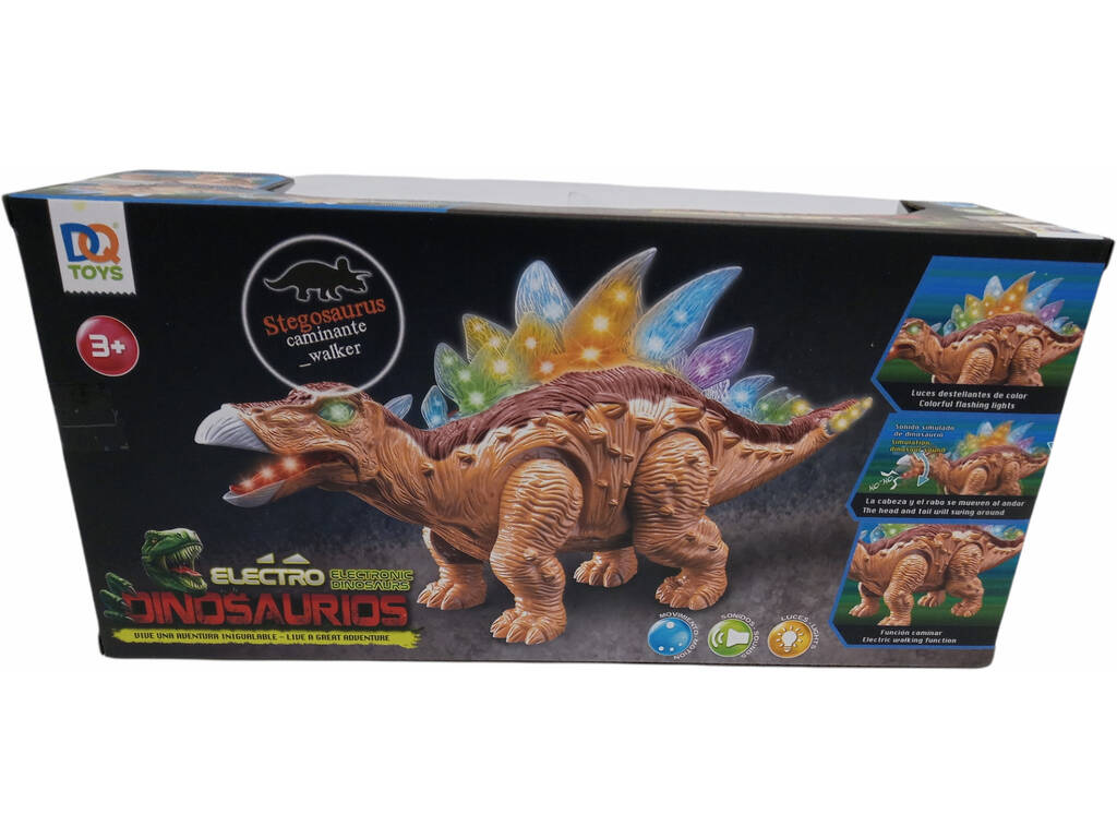 Dinosauro marrone chiaro Camminatore con luce e suoni