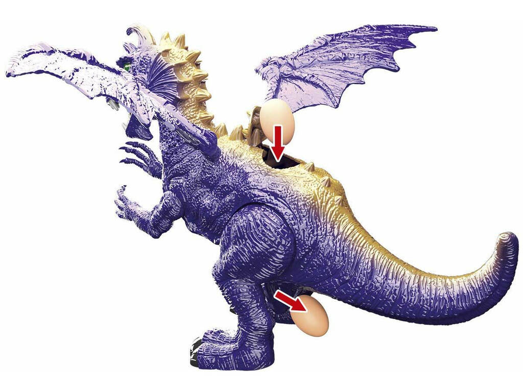 Dinosauro Lilla Camminante con Luce, Suono e 3 Uova