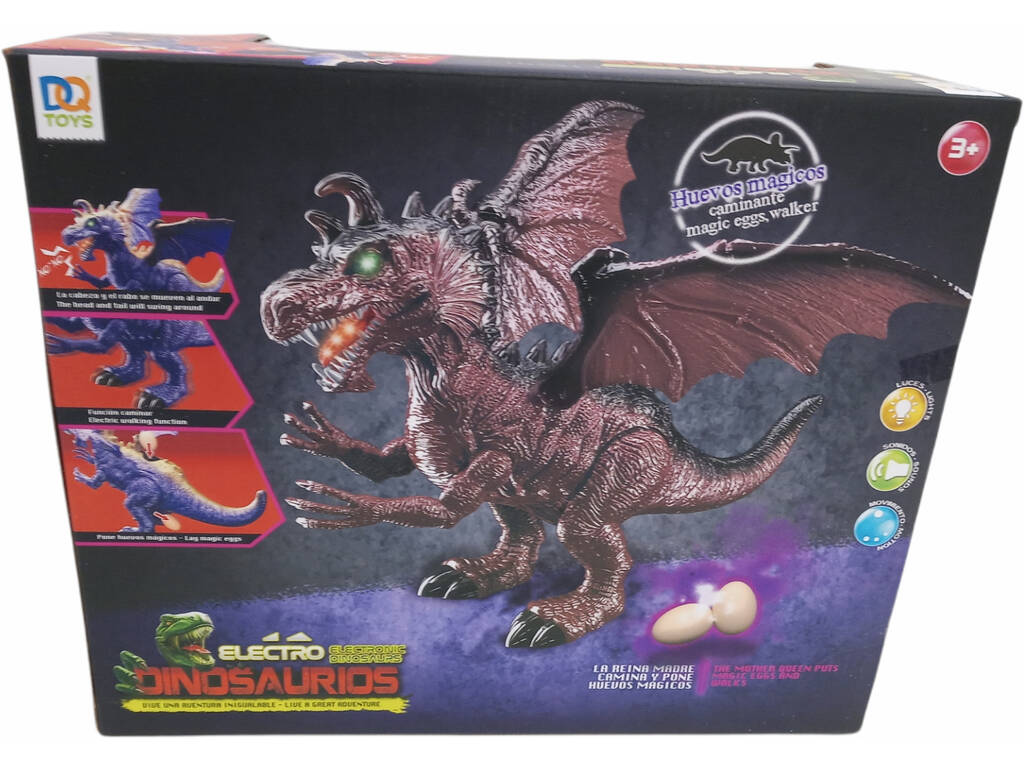 Dinosauro Lilla Camminante con Luce, Suono e 3 Uova