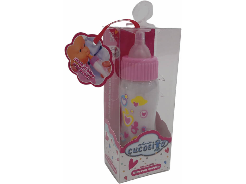 Biberon magico rosa con latte