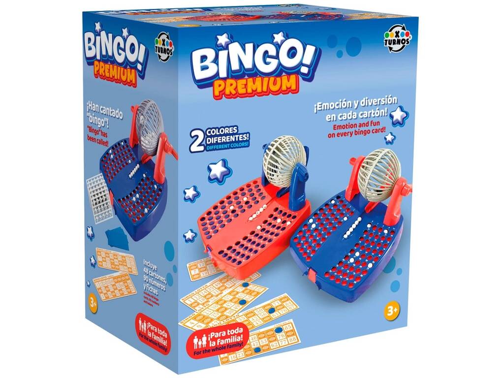 Bingo Lotto rosso con 90 numeri e 48 schede