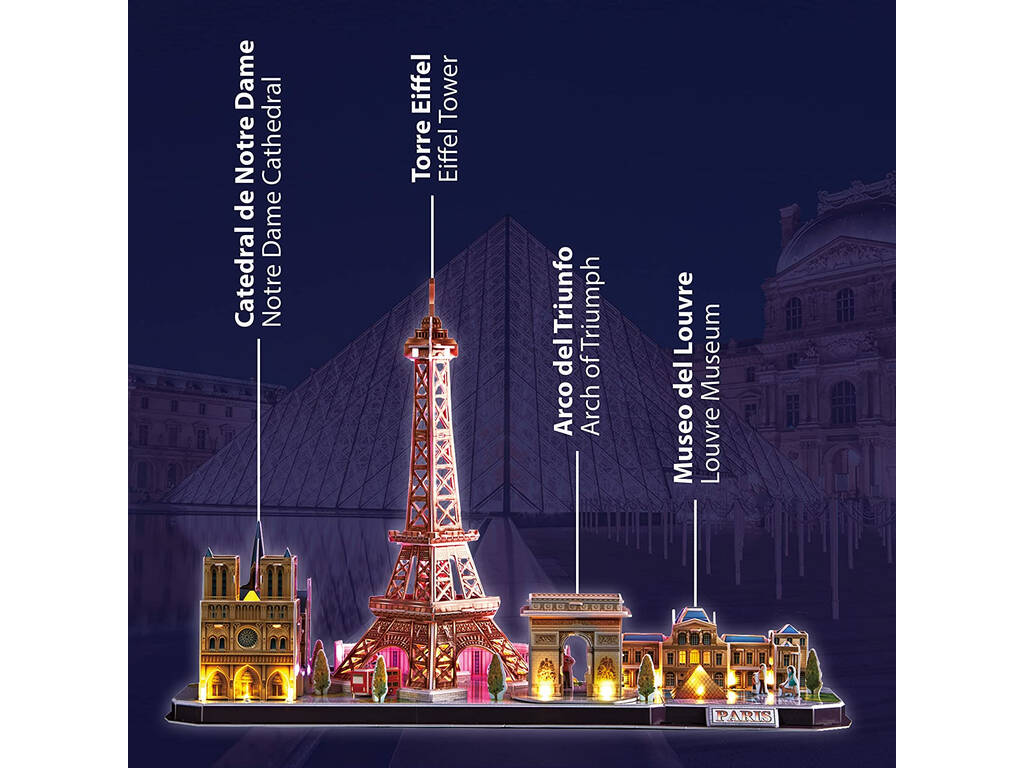 Casse-tête 3D City Line Led París World Brands L525H