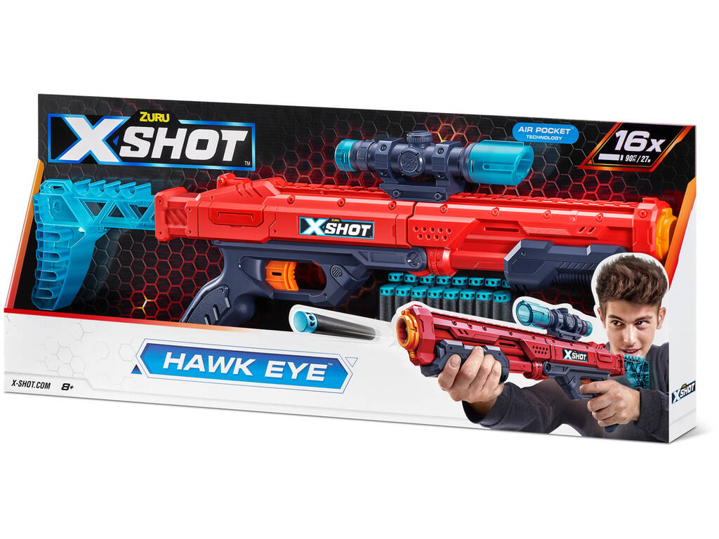 Fusil Hawk Eye avec viseur et 16 fléchettes Zuru 11014053