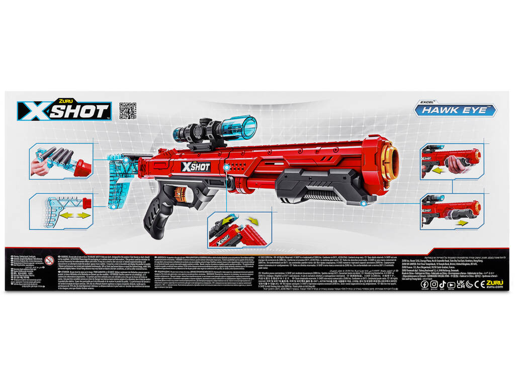 Fusil Hawk Eye avec viseur et 16 fléchettes Zuru 11014053