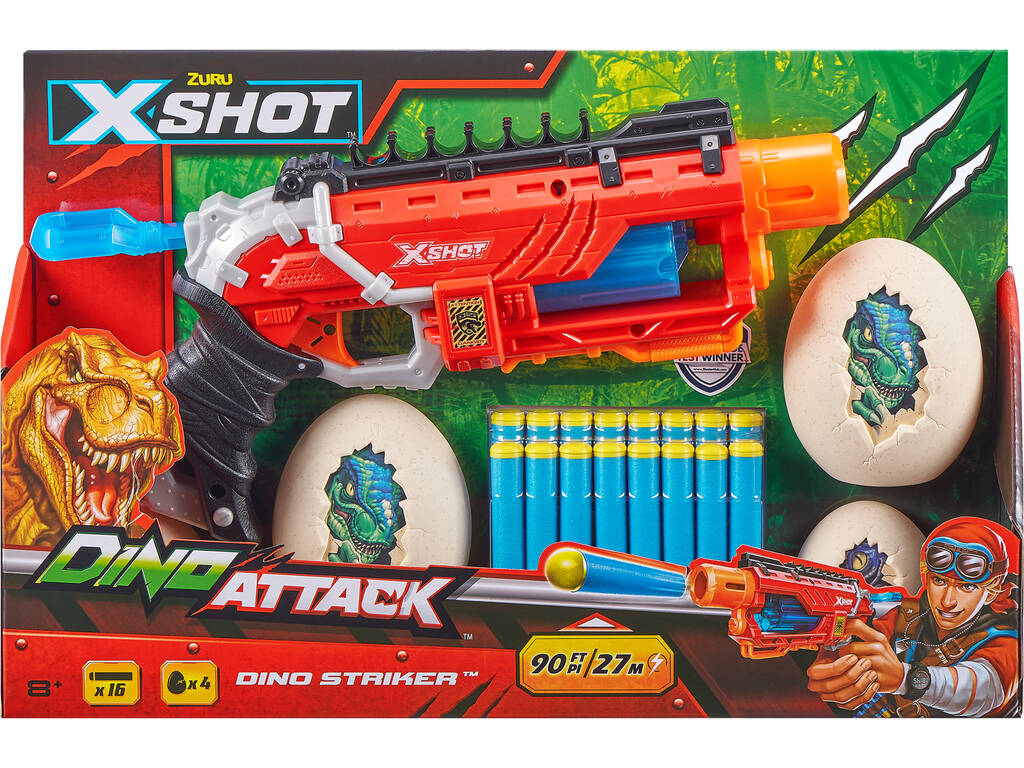 Dino Attack Blaster con 16 freccette e 4 uova Diana Zuru 11013938