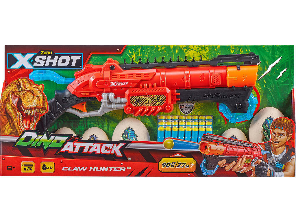 Chasseur de griffes Dino Attack avec 24 fléchettes et 6 œufs Diana Zuru 11013974