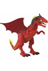 Roter Legendary Dragon 40 cm. Projektor und Bewegungen Rot