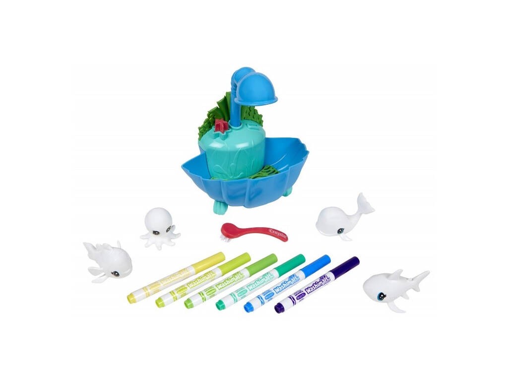 Washimals Ocean Pets Set Arrecife y 4 Animales Marinos Crayola 74-7454
