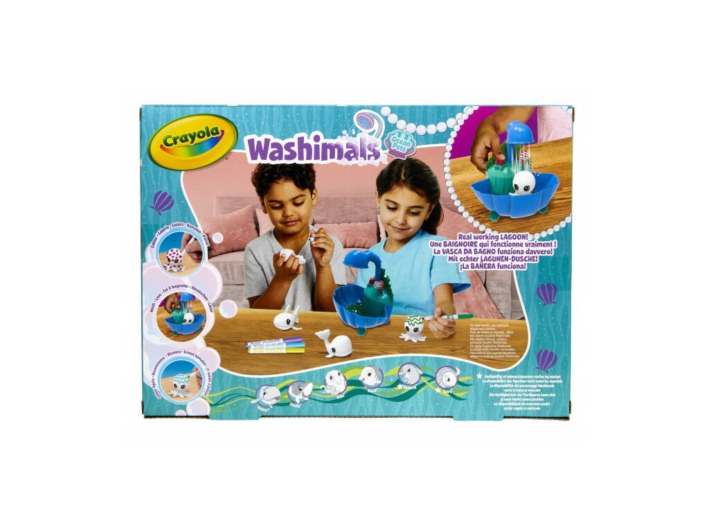 Washimals Ocean Pets Set Arrecife y 4 Animales Marinos Crayola 74-7454