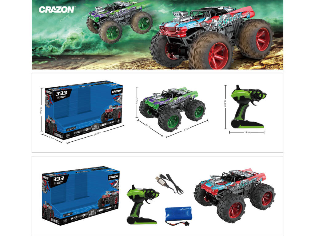 Radio Control Coche Cross Country Verde